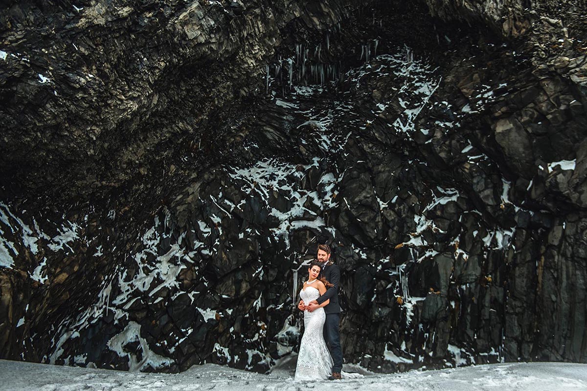 Reynisfjara Beach winter wedding