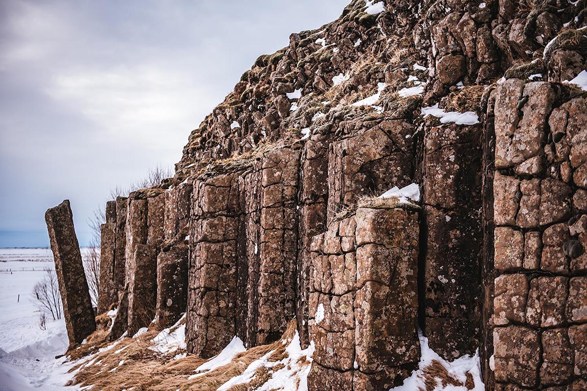 Iceland basalt columns