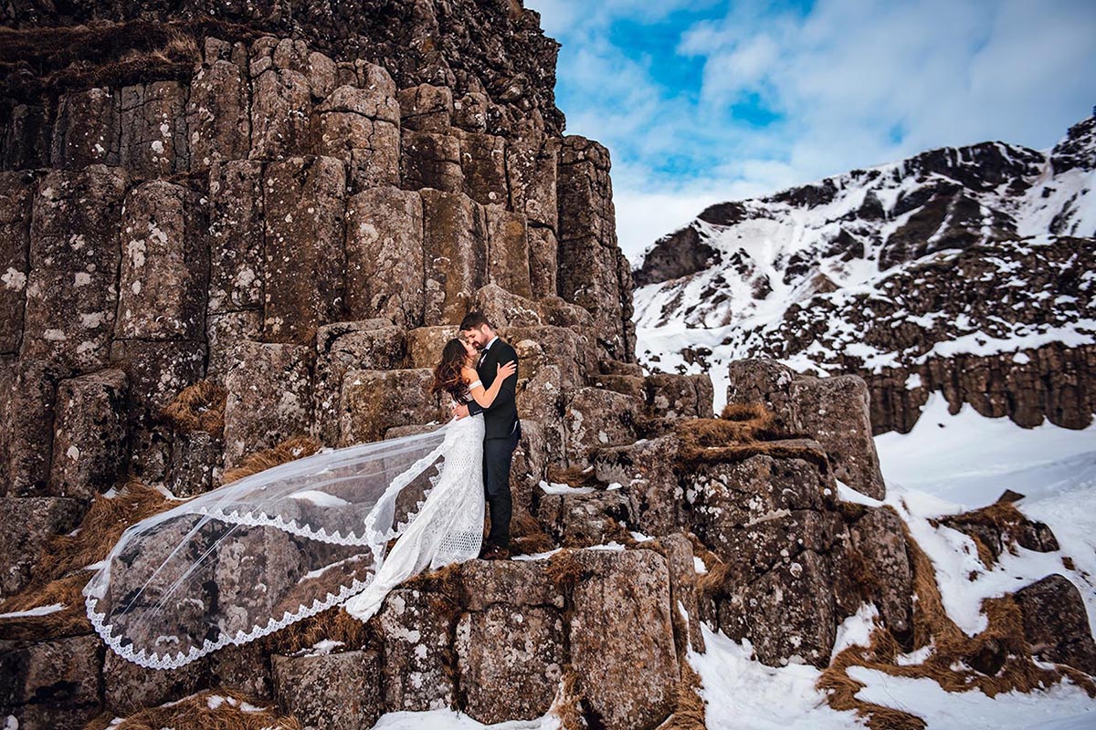Iceland Basalt Columns wedding photos