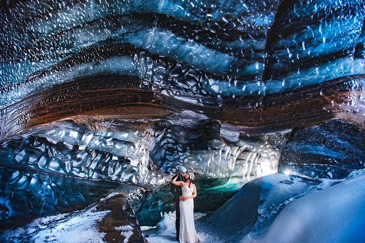 Iceland Ice Cave Wedding 