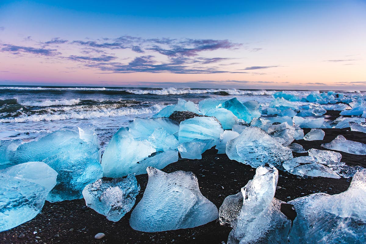 Diamond Beach Sunset Iceland