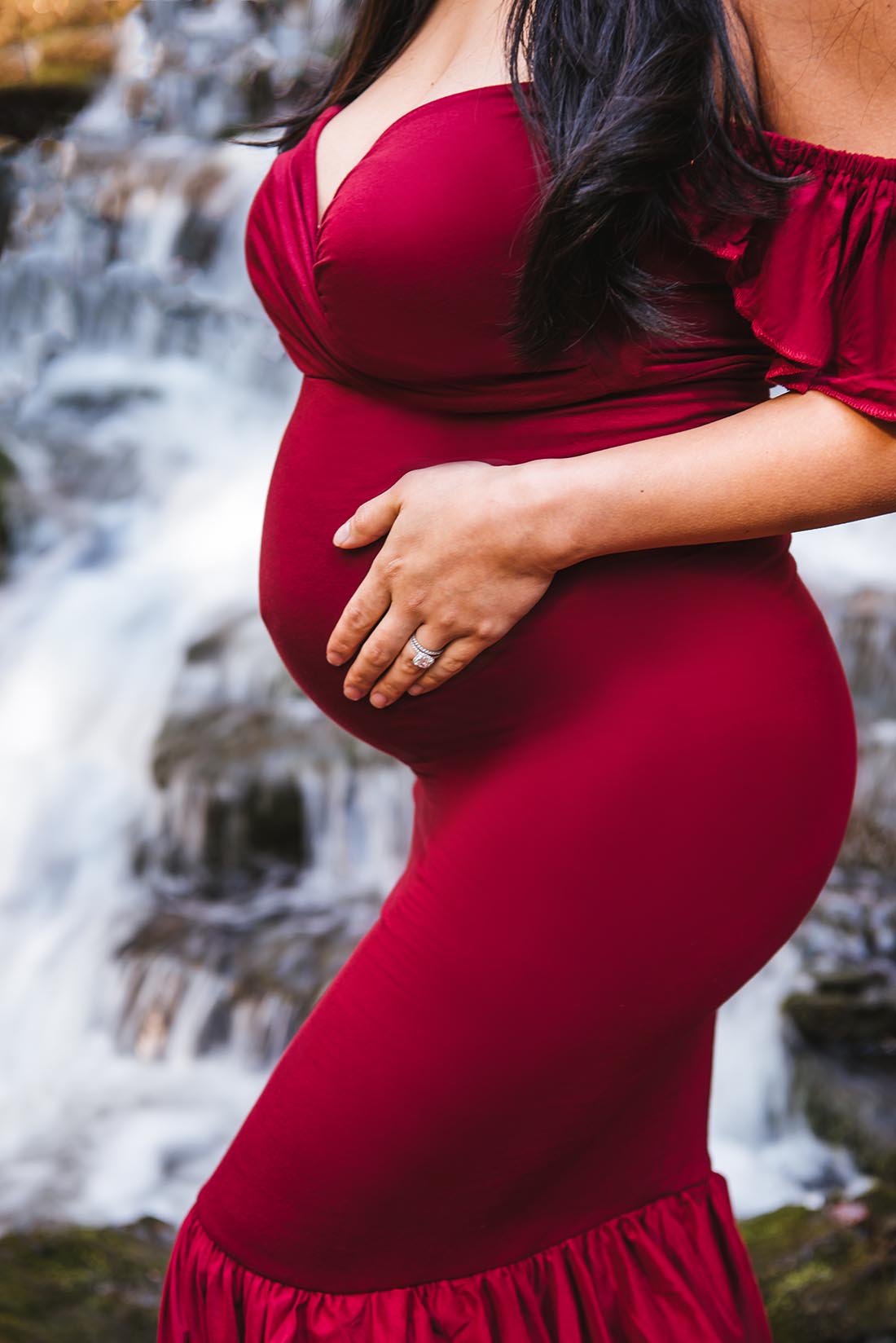 Poconos Waterfall Maternity Session