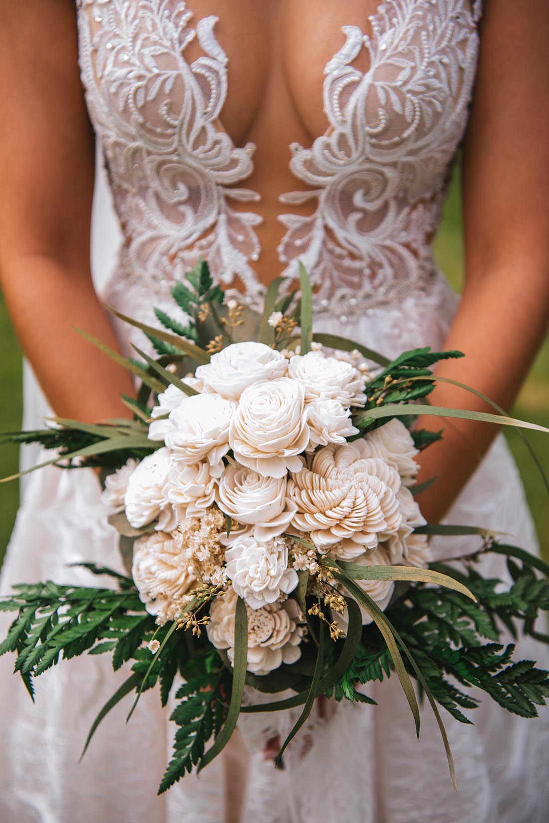 wooden bridal bouquet 