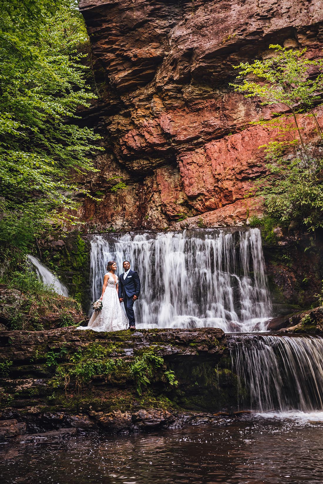 Skytop Lodge Wedding at waterfall