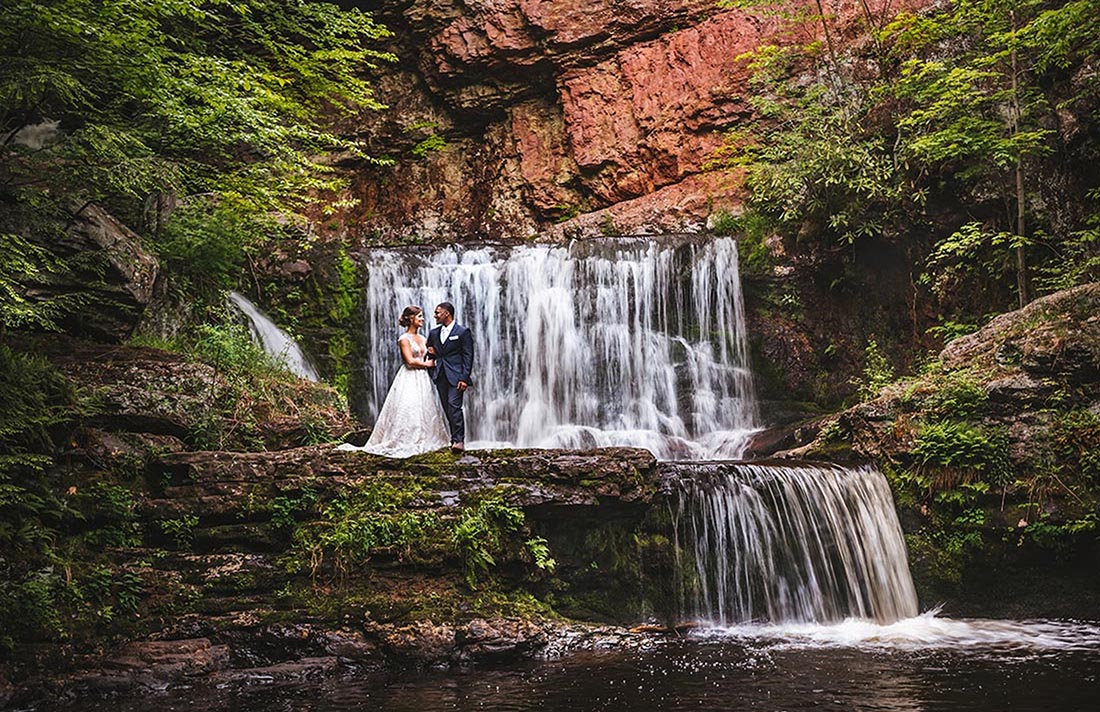 Skytop Lodge waterfall elopement 