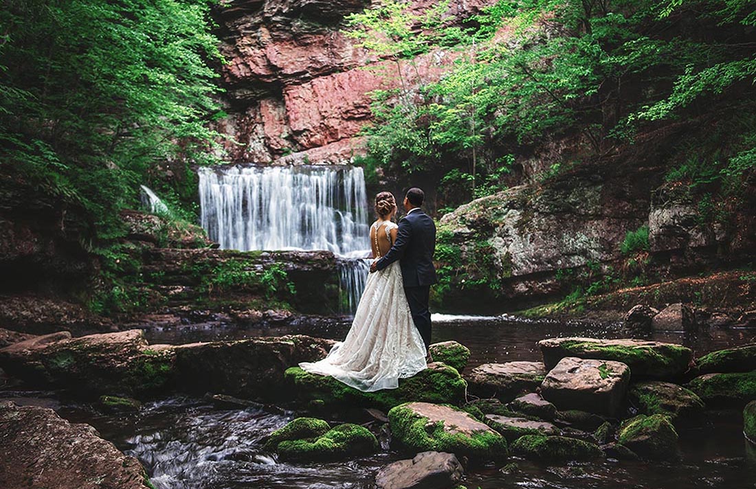 Skytop Lodge waterfall Wedding