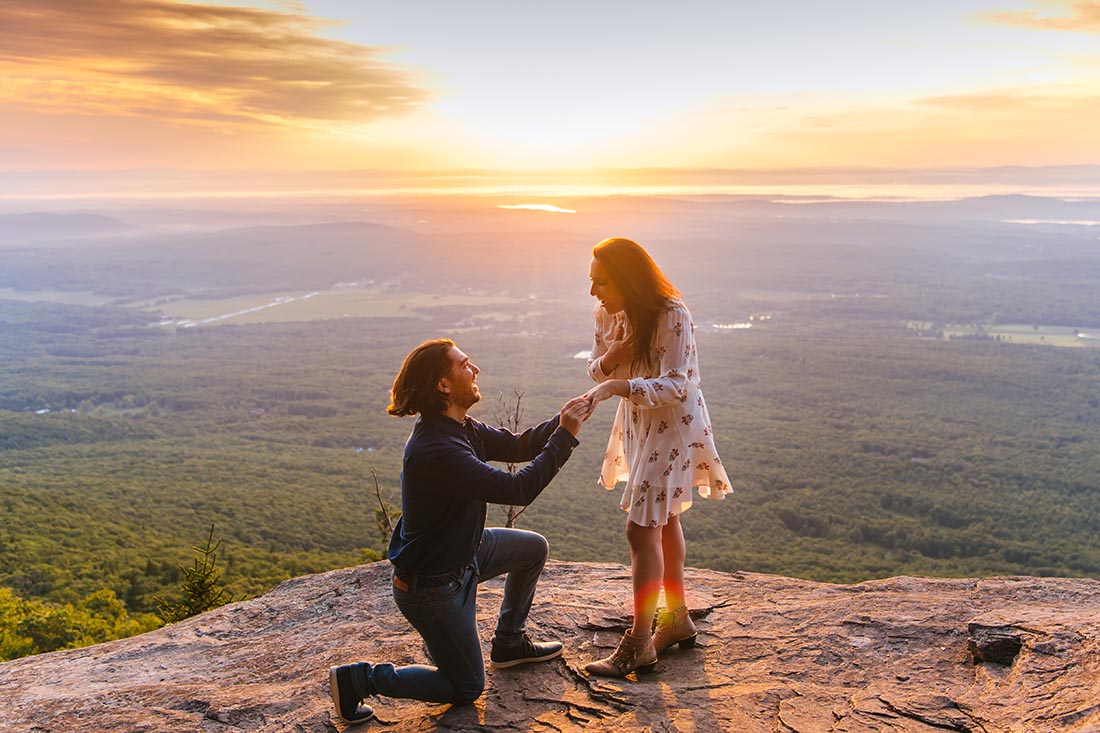 proposal on mountain in the Catskills