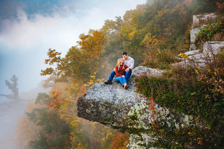 Fall Engagement Session at Kaaterskill Falls