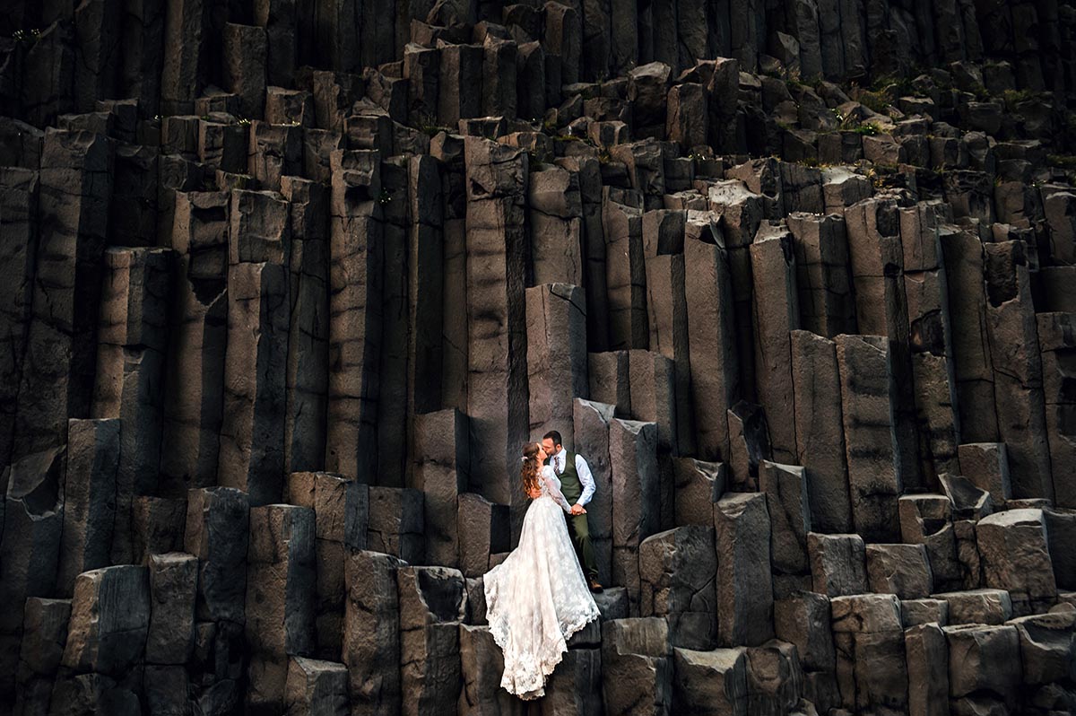 Reynisfjara Beach Basalt Columns Wedding