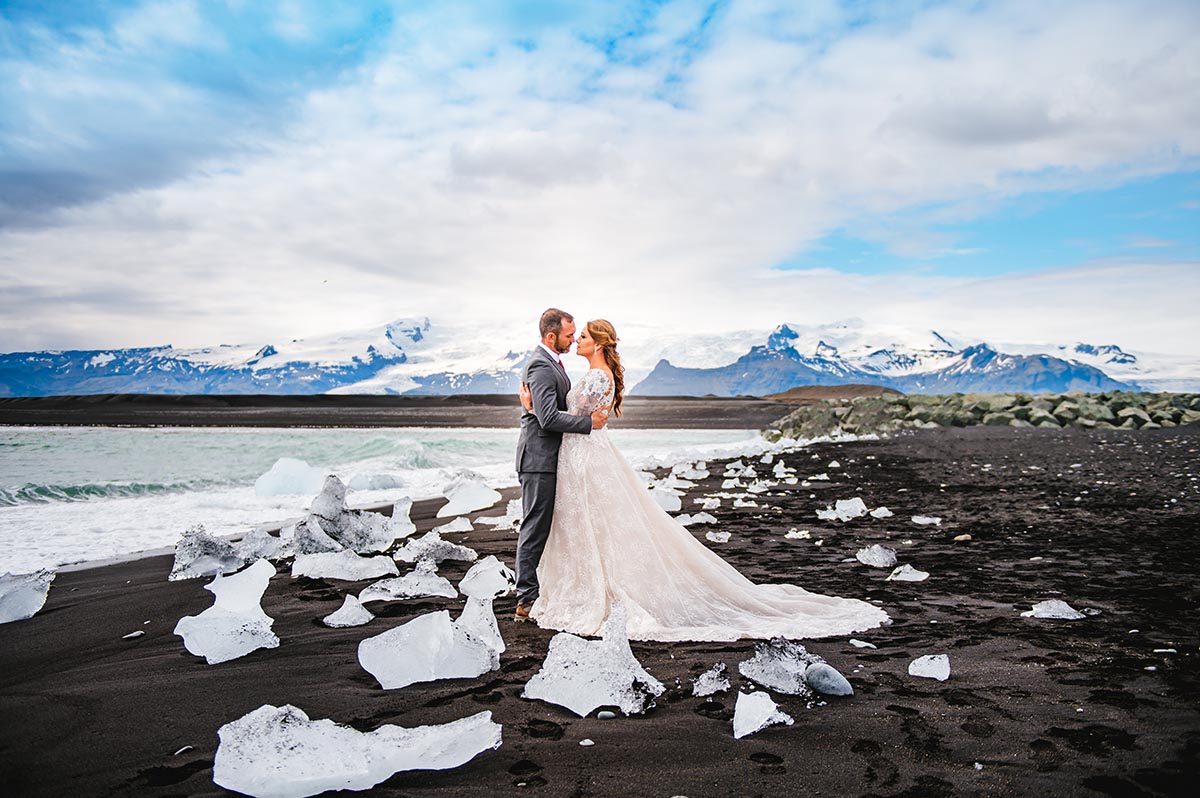 Diamond Beach Iceland Wedding