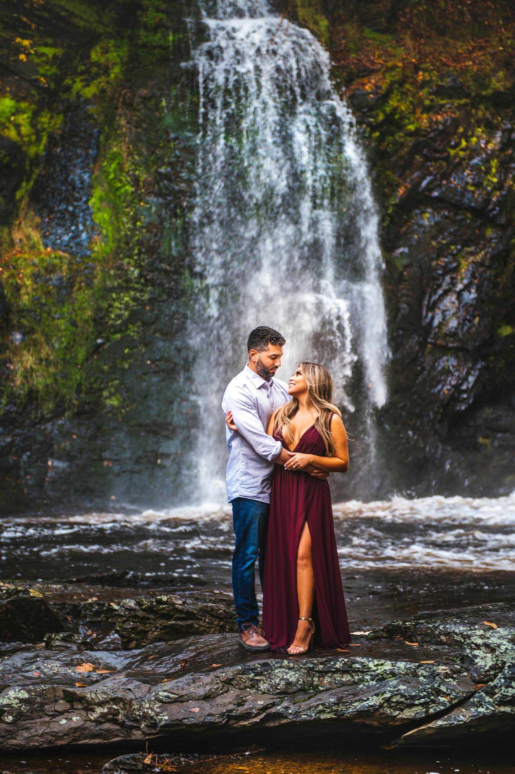 Poconos Waterfall Engagement