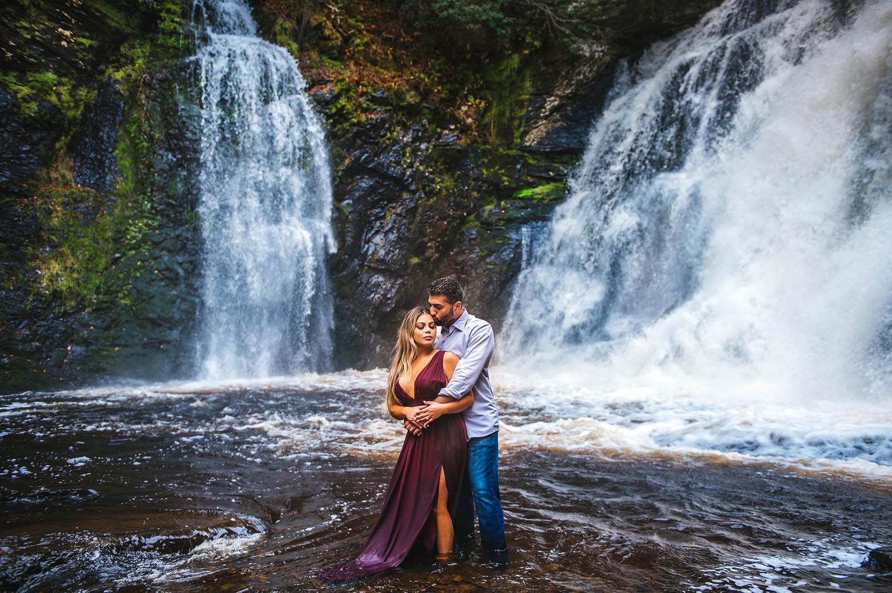 Poconos Waterfall Engagement